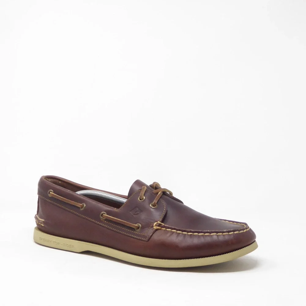 Sperry Mens 2-Eye Authentic Original Boat Shoes Brown Leather STS18309 Size 13M